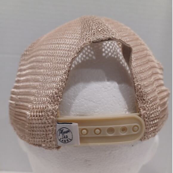 Manson Jar Label Vintage COCKY Hat Trucker Baseball Green/Beige - Picture 3 of 6